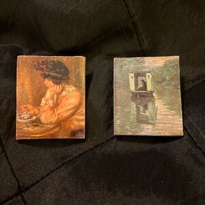 Decorative Pins. Renoir’s At the Cafe and Monet’s House Boat